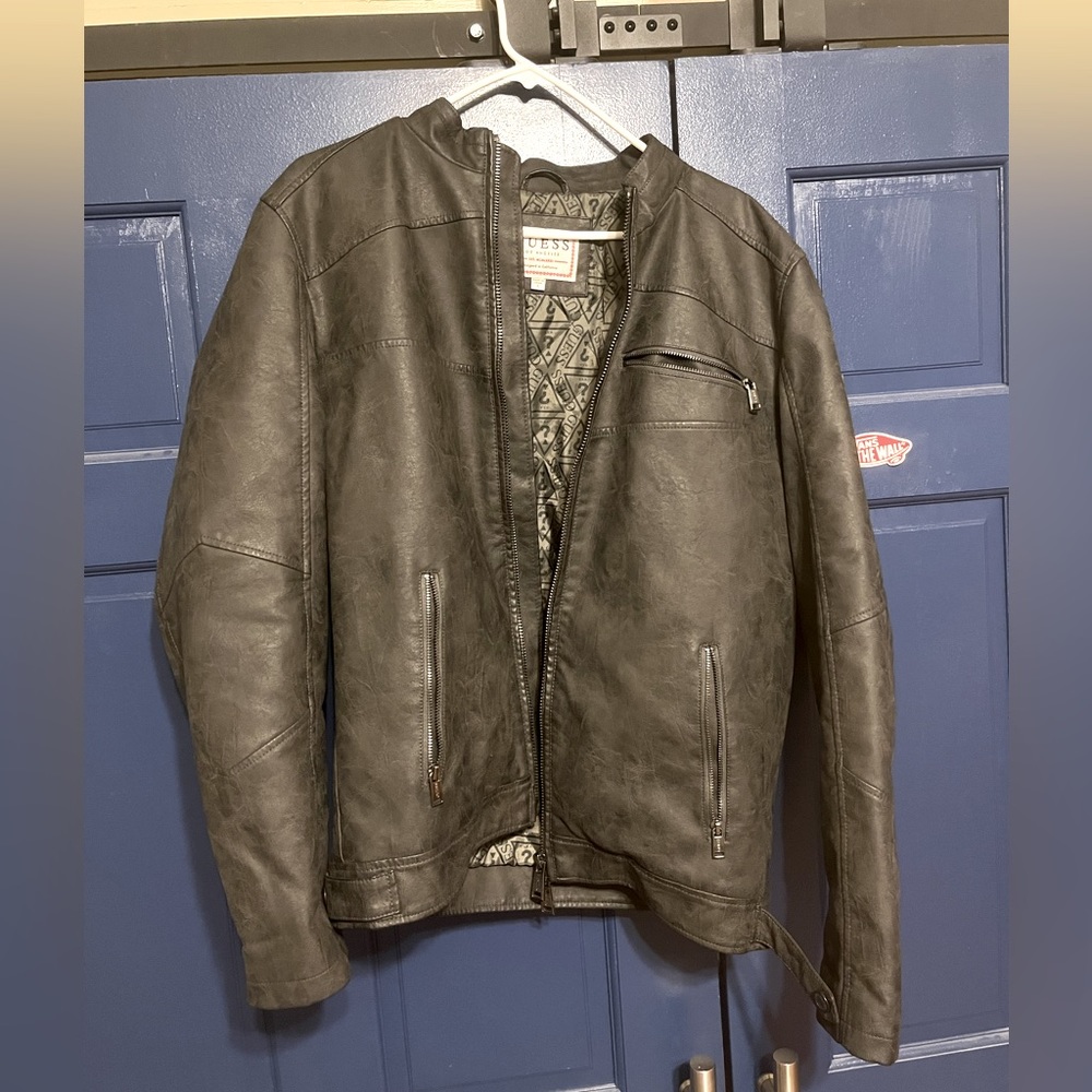 Guess Leather Jacket with zipper